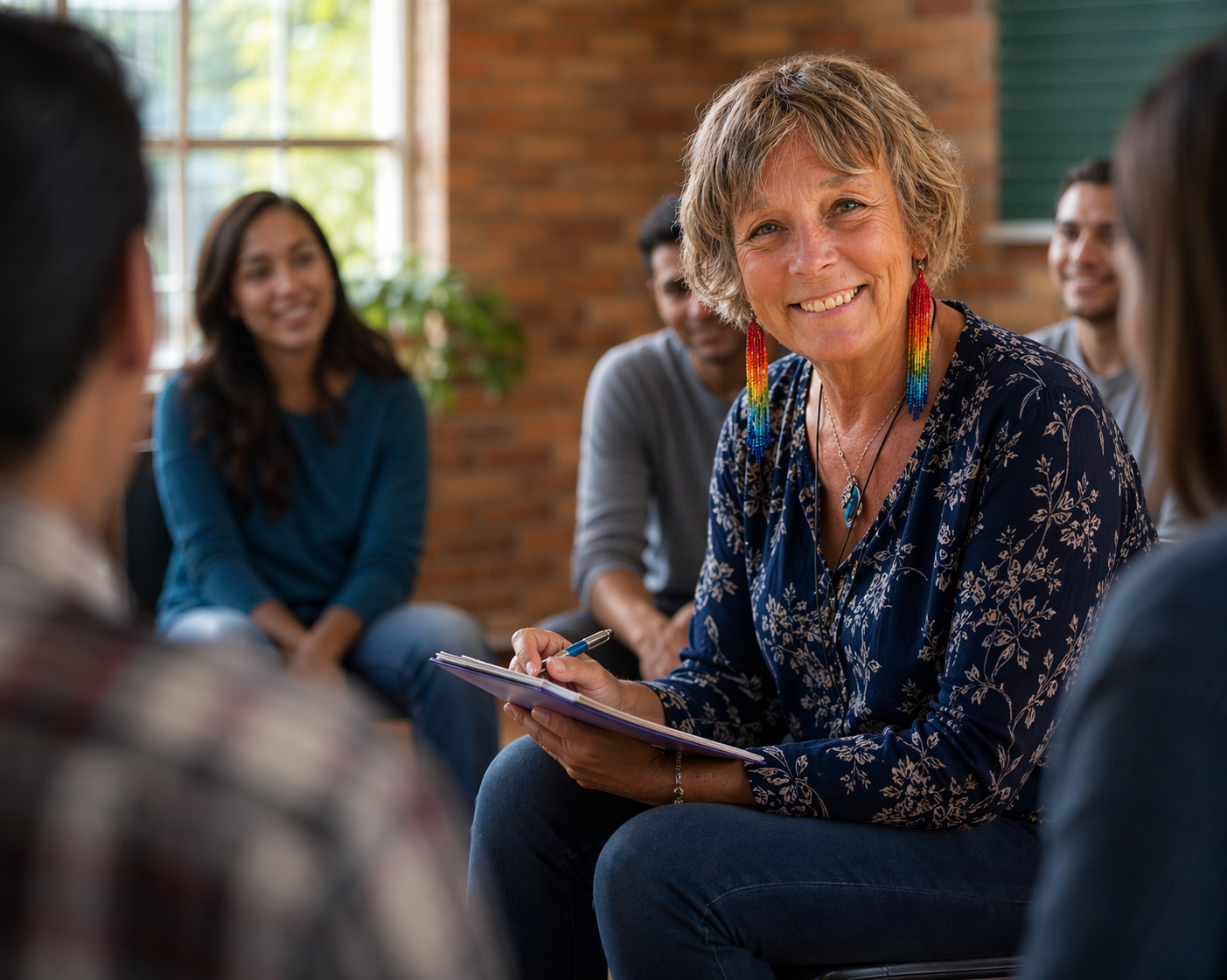 Biggi Hofmann facilitating a psychodrama group